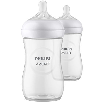 Picture of Philips AVENT Natural Baby Bottle with Natural Response Nipple, Clear, 9oz, 2pk, SCY903/02