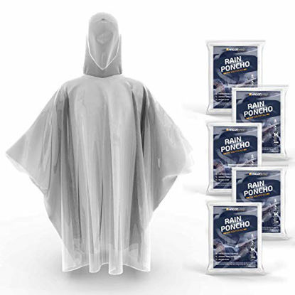 Picture of Hagon PRO Disposable Rain Ponchos for Adults (5 Pack)