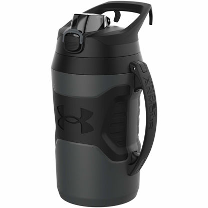 Picture of Under Armour Playmaker Sport Jug, Water Bottle with Handle, Foam Insulated & Leak Resistant, 64oz & 32oz, Jet Grey