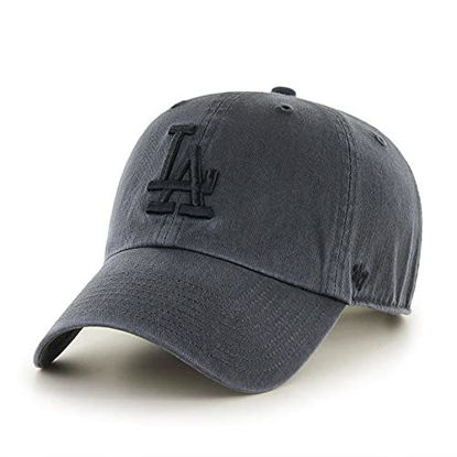 Picture of '47 Los Angeles Dodgers Clean Up Dad Hat Baseball Cap - Charcoal/Black