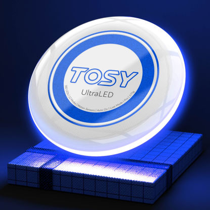 Picture of TOSY 36 & 360 LED Flying Disc - Extremely Bright, Smart Auto Light Up, 175g Frisbee, Rechargeable, Patent-Pending, Gift for Adult/Men/Boys/Teens/Kids, Birthday, Lawn, Outdoor, Beach & Camping Games