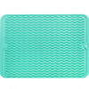 Picture of MicoYang Silicone Dish Drying Mat for Multiple Usage,Easy clean,Eco-friendly,Heat-resistant Silicone Mat for Kitchen Counter or Sink,Refrigerator or Drawer liner Mint L 16 inches x 12 inches