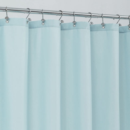 Getuscart Alyvia Spring Extra Long Fabric Shower Curtain Liner Waterproof 72 X 96 Soft Lightweight With 3 Magnets Machine Washable 72x96 Blue