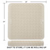 Picture of MicoYang Silicone Dish Drying Mat for Multiple Usage,Easy clean,Eco-friendly,Heat-resistant Silicone Mat for Kitchen Counter or Sink,Refrigerator or Drawer liner Tapioca M 12 inches x 12 inches