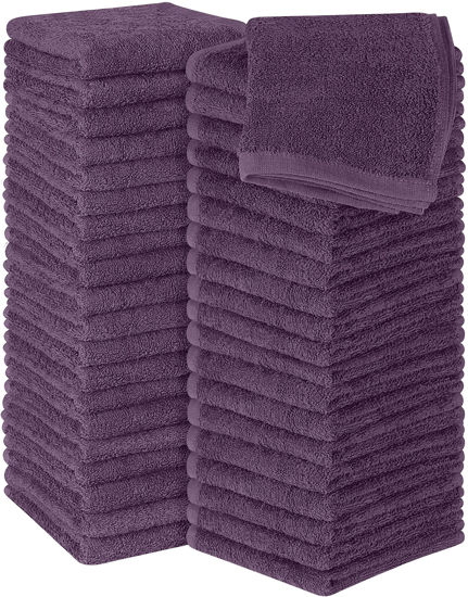 GetUSCart- Utopia Towels Cotton Washcloths Set - 100% Ring Spun Cotton,  Premium Quality Flannel Face Cloths, Highly Absorbent and Soft Feel  Fingertip Towels (60 Pack, Plum)