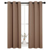 Picture of NICETOWN Blackout Window Curtains and Drapes for Kitchen, Set of 2, 29 by 40 Inch, Cappuccino, Window Treatment Thermal Insulated Solid Grommet Blackout Drapery Panels