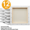 Picture of FIXSMITH Stretched White Blank Canvas- 8x8 Inch,Bulk Pack of 12,Primed,100% Cotton,5/8 Inch Profile of Super Value Pack for Acrylics,Oils & Other Painting Media.