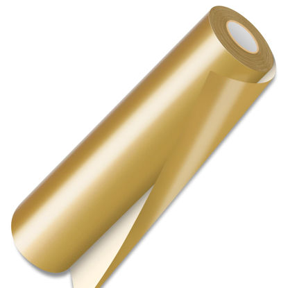 Picture of 12" x 12ft Heat Transfer Vinyl Rolls, PU (Strong Stretchy) HTV Vinyl Gold for Shirts, Sooez Iron on Vinyl for All Cutter Machine, Easy to Cut & Weed for DIY Heat Vinyl Design, Matte Finish