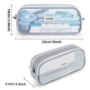 Picture of KALIDI Grid Mesh Pencil Case Pen Bag Clear Case Marker Pouch Multifonction Organizer Box Transparent case Makeup Bag Office College School Gift for adults Teen Girl Boy