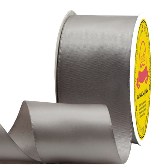 GetUSCart- LEEQE Double Face Silver Satin Ribbon 2 inch X 25 Yards