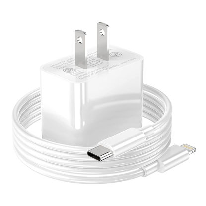 Picture of [Apple MFI Certified] iPhone Charger Apple Block USB C Fast Wall Plug with 6ft USB C to Lightning Cable for iPhone13/14/14 plus/12/pro/pro max/11/Air pods pro/iPad air 3/min4 (White, 1PACK)