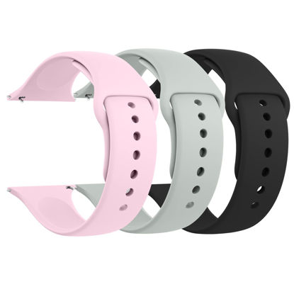 Picture of [3 PACK] Bands Compatible with Apple Watch Band 41mm 40mm 38mm, Sport Band Silicone Wristbands Women Men Replacement for iWatch Series 8 7 6 5 4 3 SE-Pink,Grey,Black, Large
