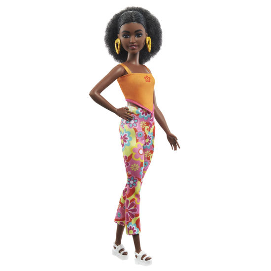 Picture of Barbie Doll, Kids Toys, Curly Black Hair and Petite Body Type, Fashionistas, Y2K-Style Clothes and Accessories