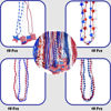 Picture of 4E's Novelty Patriotic Beads Necklaces Assortment Bulk 72 Pack Bulk - 4th of July Party Favors for Kids & Adults, Red White Blue Beads for Fourth of July Party Supplies Parade Accessories