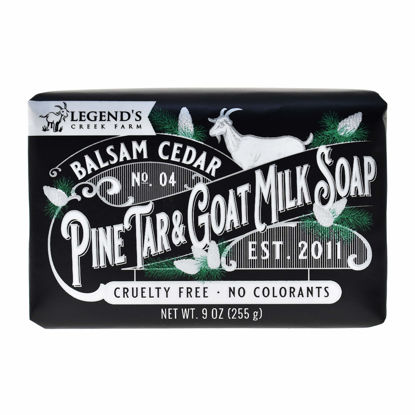 Picture of Legend’s Creek Farm, Triple Milled Goat Milk Soap, Moisturizing Cleansing Bar, Hands & Body, Creamy Lather & Nourishing, For Sensitive Skin, Handmade in USA, 9 Oz (Balsam Cedar & Pine Tar T.M.S.)
