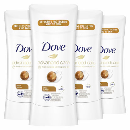Picture of Dove Antiperspirant Deodorant Stick for 48 Hour Protection And Soft And Comfortable Underarms, Shea Butter, Deodorant for Women, 4 Count, 2.6 Ounce