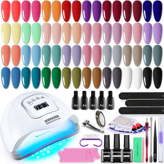 Picture of JODSONE Gel Nail Polish Kit with U V Light 32 Colors Gel Polish Nail Kit Soak Off Gel Nail Set Manicure Tools Nail Gel Kit Gifts for Women