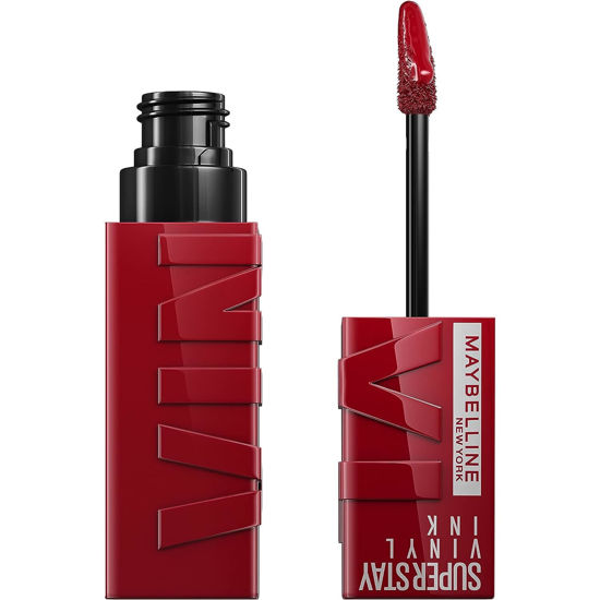Picture of MAYBELLINE New York Super Stay Vinyl Ink Longwear No-Budge Liquid Lipcolor Makeup, Highly Pigmented Color and Instant Shine, Lippy, Cranberry Red Lipstick, 0.14 fl oz, 1 Count