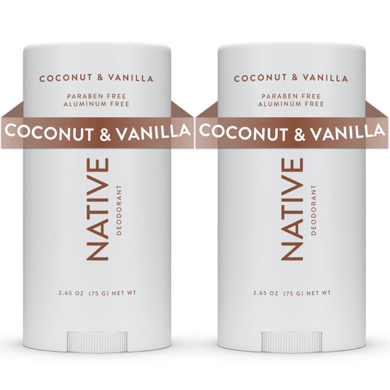 Picture of Native Deodorant | Natural Deodorant for Women and Men, Aluminum Free with Baking Soda, Probiotics, Coconut Oil and Shea Butter | Coconut & Vanilla - Pack of 2