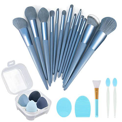 Picture of Makeup Brushes 22 Pcs Makeup Kit,Foundation Brush Eyeshadow Brush Make up Brushes Set (Blue, 22 Piece Set Large)