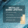 Picture of Oulac Metallic Green Lipstick for Women, High Impact Lipcolor with Moisturizing Creamy Formula, Vegan & Cruelty-Free, Full-Coverage Lip Color 4.3 g/0.15 oz, Turquoise(20)