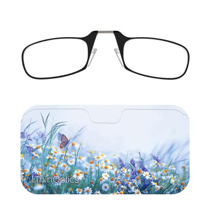 Picture of ThinOptics Universal Pod Case + Rectangular Reading Glasses, Wildflower Haze, 45 mm + 1.5
