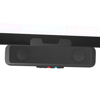 Picture of Cyber Acoustics USB & Bluetooth Speaker Bar (CA-2890BT) - USB Powered Speaker with Speakerphone for PC and Bluetooth to Simultaneously Connect to Smartphones, Clamps to Monitor, Convenient Controls