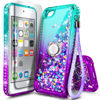 Picture of NGB iPod Touch 7 Case, iPod Touch 6/5 Case with HD Screen Protector and Ring Holder for Girls Women Kids, Glitter Liquid Cute Case for Apple iPod Touch 7th/6th/5th Generation (Aqua/Purple)