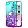 Picture of NGB iPod Touch 7 Case, iPod Touch 6/5 Case with HD Screen Protector and Ring Holder for Girls Women Kids, Glitter Liquid Cute Case for Apple iPod Touch 7th/6th/5th Generation (Aqua/Purple)