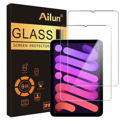 Picture of Ailun Screen Protector for iPad Mini 6[8.3 Inch] [2021 Release] 2Pack Tempered Glass 2.5D Edge Ultra Clear Transparency, Anti-Scratches Case Friendly