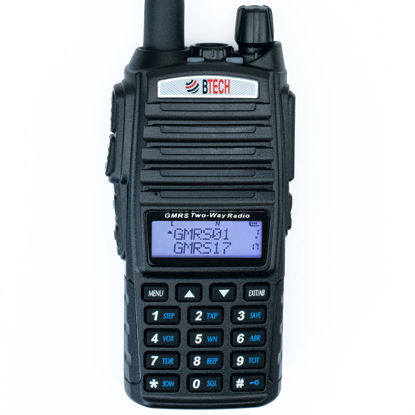 Picture of BTECH GMRS-V2 5W 200 Fully Customizable Channels GMRS Two-Way Radio. USB-C Charging, IP54 Weatherproof, Repeater Compatible, Dual Band Scanning (VHF/UHF), FM Radio, & NOAA Weather Broadcast Receiver