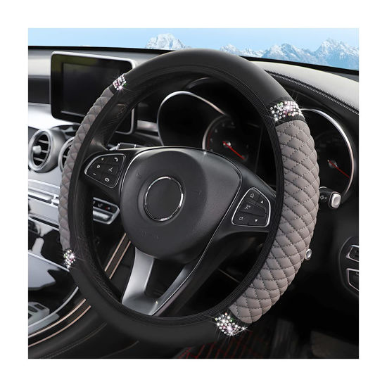 Rhinestone car steering wheel on sale cover