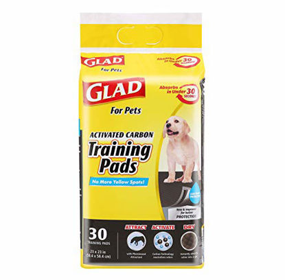 Picture of Glad for Pets Black Charcoal Puppy Pads | Puppy Potty Training Pads That ABSORB & NEUTRALIZE Urine Instantly | New & Improved Quality Dog Training Pads, 30 count