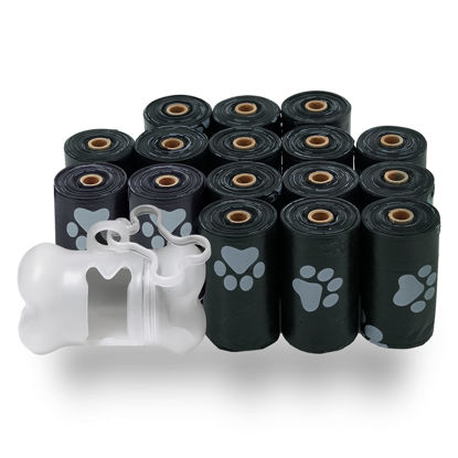 Picture of Best Pet Supplies Dog Poop Bags for Waste Refuse Cleanup, Doggy Roll Replacements for Outdoor Puppy Walking and Travel, Leak Proof and Tear Resistant, Thick Plastic - Black, 240 Bags