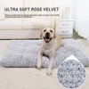 Picture of Washable Dog Bed Deluxe Plush Dog Crate Beds Fulffy Comfy Kennel Pad Anti-Slip Pet Sleeping Mat for Large, Jumbo, Medium, Small Dogs Breeds, 47" x 29", Gray