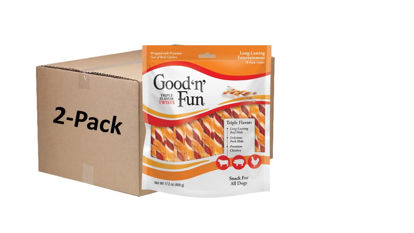 Picture of Good'n'Fun Triple Flavor Twists Dog Chews, 70 Count (Pack of 2)
