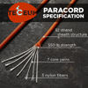 Picture of TECEUM Paracord Type III 550 Orange Yellow - 1000 ft - 4mm - Tactical Rope MIL-SPEC - Outdoor para Cord - Camping Hiking Fishing Gear - EDC Parachute Cord - Strong Survival Rope 044 N