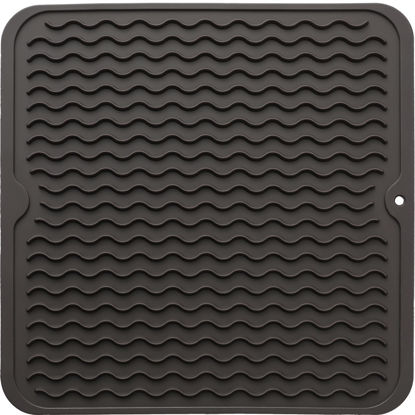 Picture of MicoYang Silicone Dish Drying Mat for Multiple Usage,Easy clean,Eco-friendly,Heat-resistant Silicone Mat for Kitchen Counter or Sink,Refrigerator or Drawer liner Coffee M 12 inches x 12 inches