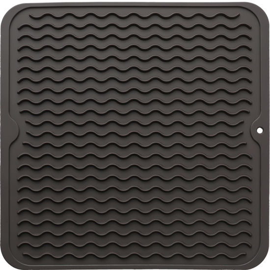 Picture of MicoYang Silicone Dish Drying Mat for Multiple Usage,Easy clean,Eco-friendly,Heat-resistant Silicone Mat for Kitchen Counter or Sink,Refrigerator or Drawer liner Coffee M 12 inches x 12 inches