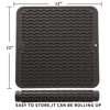 Picture of MicoYang Silicone Dish Drying Mat for Multiple Usage,Easy clean,Eco-friendly,Heat-resistant Silicone Mat for Kitchen Counter or Sink,Refrigerator or Drawer liner Coffee M 12 inches x 12 inches