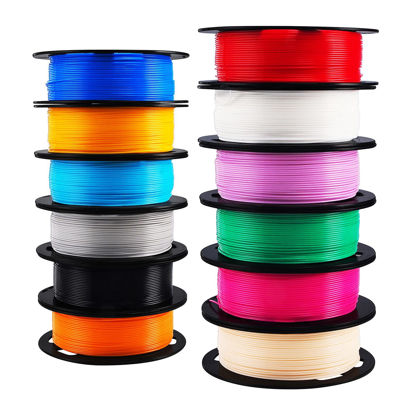 Picture of Mika3D 1.75mm Popular Normal PLA Filament 12 in 1 Bundle, 0.5kg Per Spool, 12 Spools Packed, Total 6kg 3D Printer Material, Together with One Bottle Extra Sticker for 3D Printing