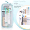Picture of EASTHILL Grid Mesh Pen Pencil Case with Zipper Clear Makeup Color Pouch Cosmetics Bag Multi-Purpose Travel School Teen Girls and Boys Transparent Stationary Bag Office Organizer Box for Adluts(Green)