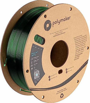 Picture of Polymaker PETG Filament 1.75mm, 1kg Strong PETG 3D Printer Filament Translucent Green - PolyLite PETG Green 3D Printing Filament 1.75mm, Dimensional Accuracy +/- 0.03mm, Print with Most 3D Printers