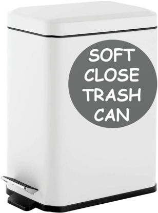 Homie 13 Gallon Kitchen Trash Can Soft Close with Anti - Bag Slip Liner and Lid, Use As Garbage Basket, Tall Dust Bin, or Decor in Bathroom