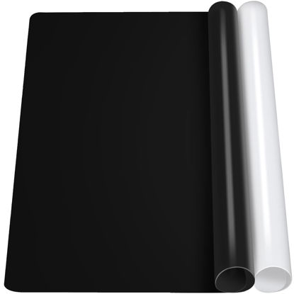 Picture of 2 Pack Silicone Mats for Resin, LEORBO 15.7"x 11.7" Silicone Sheets for Resin Molds Silicone, Silicone Mats for Crafts, Black Silicone Mat, Silicone Mat for Epoxy Resin, DIY Art Crafts, Black & White