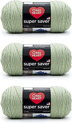 Picture of Red Heart Super Saver Yarn, 3 Pack, Frosty Green 3 Count