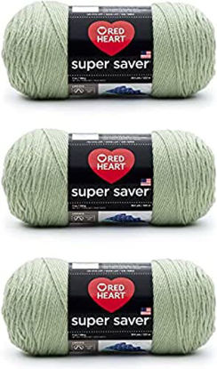 Picture of Red Heart Super Saver Yarn, 3 Pack, Frosty Green 3 Count