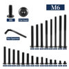 Picture of M6 x 10mm 20Pcs Flat Head Hex Socket Cap Screws Bolts, 304 Stainless Steel 18-8, Full Thread, Black Oxide by SG TZH (with Hex Spanner)