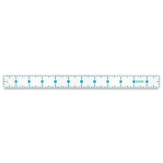 Picture of Zoid 1" X 12" Acrylic Ruler, Reversible Ruler for Measuring, Quilting Ruler, Slip-Resistant Ruler, Clear
