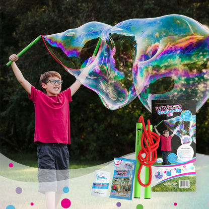 Picture of WOWMAZING Grab-N-Go Kit: Incl. Wand, Jumbo Bubble Concentrate, Bucket, and Tips & Trick Booklet | Outdoor Toy for Kids, Boys, Girls | Bubbles Made in The USA